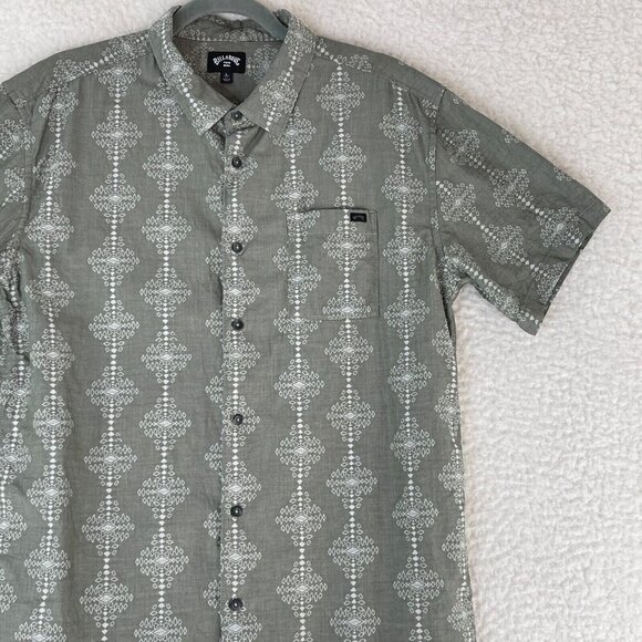 Billabong Sundays Jacquard Button-Up Casual Shirt in Sage Mens Size Large - Picture 3 of 16